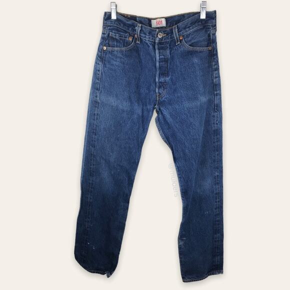 Levi's Mens 501 501XX Late 2000s Straight Leg Button Fly Blue Denim Jeans